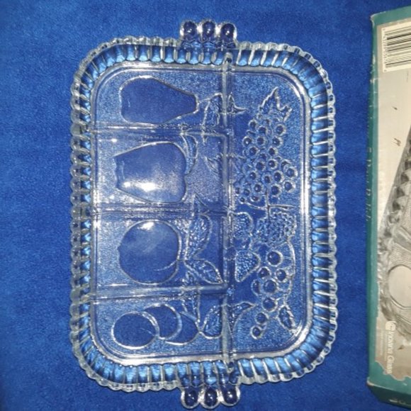 Vintage Indiana Glass Vintage Crystal Happenings 5-Part Relish Tray No. 3678 - Picture 4 of 4